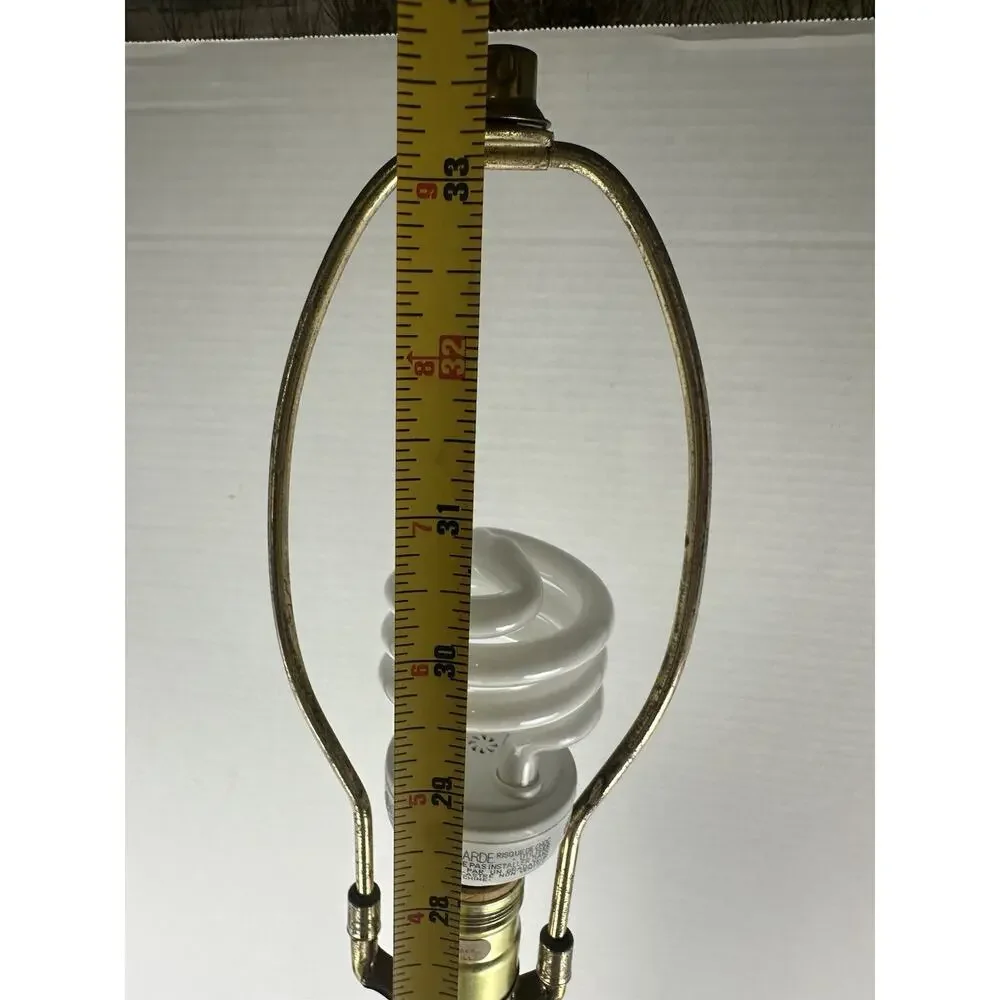 Lovely Mid Century Royal Haeger Table Lamp Orig. Finial & Gold Label Green VTG